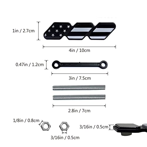 Image of Tri-Color Grille Badge Emblem Decoration Accessories Car Truck Label Compatible for Tacoma 4Runner Tundra Sequoia Rav4 Highlander (Black Flag)