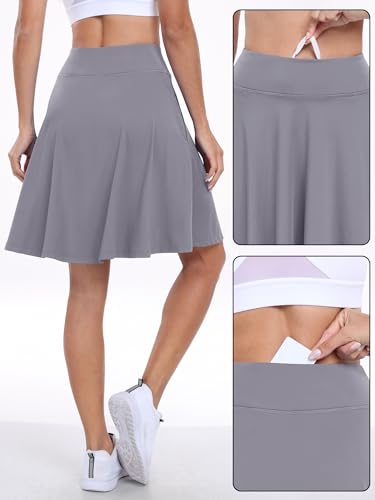 Image of ANRABESS Knee Length Skorts Skirts for Women 2026 Summer High Waisted Golf Tennis Skirt Casual Travel Built-in Shorts Clothes