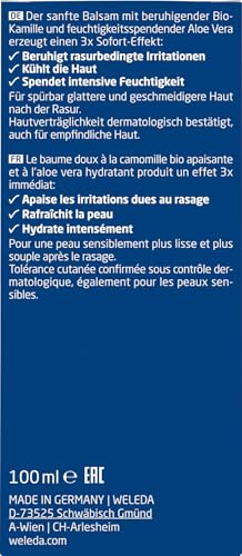 WELEDA Bio FOR MEN After Shave Balsam, erfrischendes Naturkosmetik Balsam zur Pflege und Beruhigung der Haut nach der Rasur, Lotion für reichhaltige Pflege und Schutz vor dem Austrocknen (1 x 100 ml)