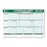 De 1 à 20 salariés. Ordre des départs en congés – Panneau d\'affichage obligatoire - Plastifié et effaçable - Juin 2026 à Mai 2027 - Kit de fixation inclus (pastilles adhésives) - Fabriqué en France
