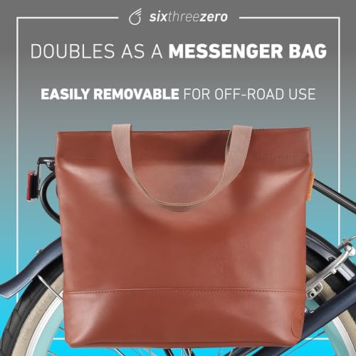 sixthreezero Pannier Bike Bag, Front Frame or Rear Rack Mount, Saddle Style Bicycle Cargo Bag with Carrying Handle, 11L Capacity, Brown