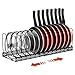 Price comparison product image Housolution Pan Organiser for Cupboard, Expandable Pan Lid Holder with 14 Adjustable Dividers, Pot Lid Organiser Pan Storage Organizer Rack for Kitchen Cupboard, Black