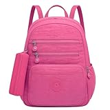 Mochila Feminina + Estojo J’PRIB – Resistente, Funcional e Versátil para Trabalho e Estudos (Rosa Escuro)