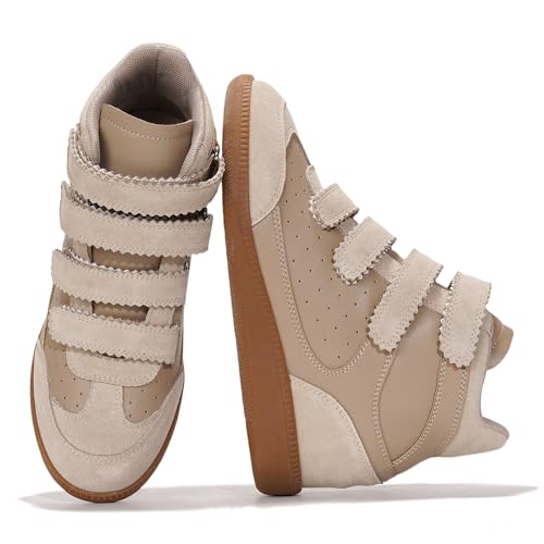 Project Cloud Wedge Sneakers for Women – Memory Foam Insole Womens Sneakers – Lightweight & Hi Top Womens Shoes – Stylish Spring Shoes for Women 2026 (Marant,Taupe,7.5)