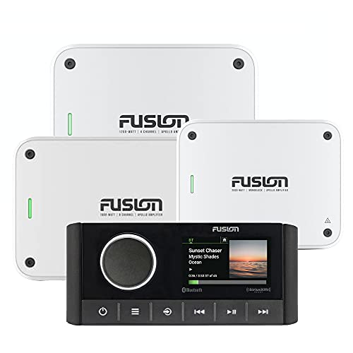 Fusion MS-RA670 Apollo Marine Entertainment System with Fusion MS-AP61800 Apollo 6 Channel, MS-AP41200 4 Channel, and MS-AP12000 Mono Amplifiers