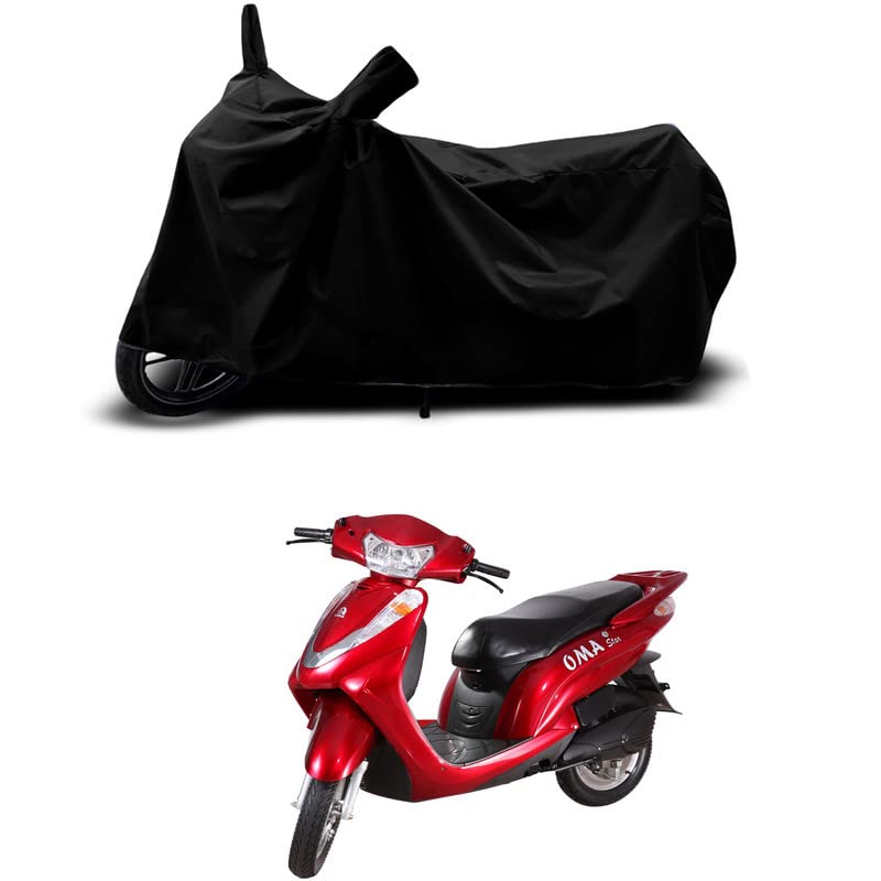 Image of 100% Scratchproof /UV-Rays /Heat Protection /Birds Dropping /Water Resistant /Dust Proof /Waterproof /Full Bike Scooty Two Wheeler Body Cover Compatible for Lohia Oma Star STD All Varients[Black]