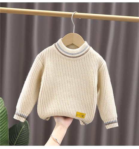 He&Yingmin Children's Knitted Sweater Boys Girls' Solid Round Neck Pullover Sweaters2