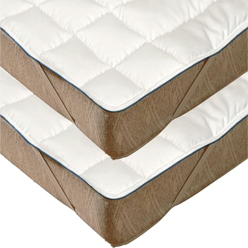 Irisette Matratzenauflage 2er-Pack Schafschurwolle Weiss Größe 90x190 cm