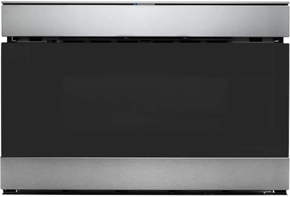 SHARP SMD2489ES Smart Microwave Drawer Oven with Easy Wave Open, 24-inch, 1.2 Cubic Feet, 950 Watt, Concealed Glass Touch Control Panel, Works with Alexa Certified, Edge to Edge Black Glass, Stainless