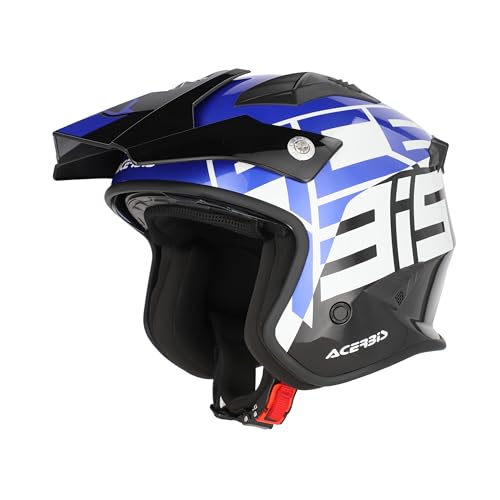 Acerbis Casco Jet Aria Graphic, Negro/Azul, Talla M