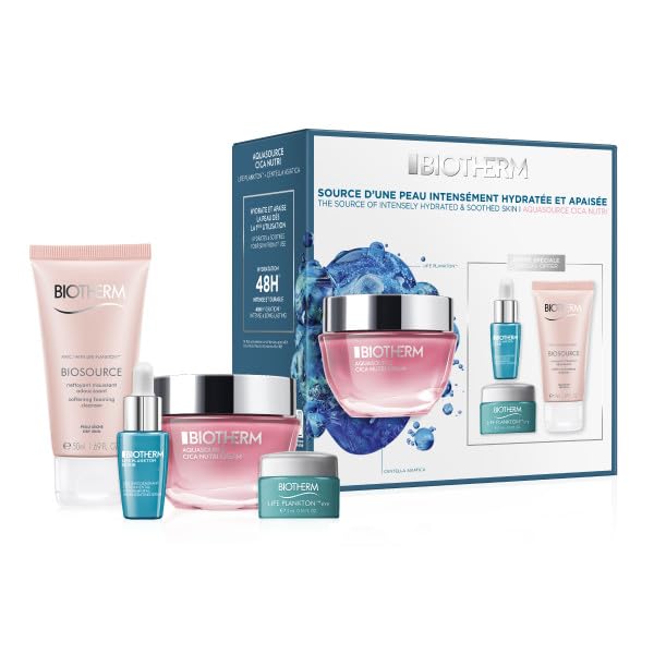 BIOTHERM AQUASOURCE Moisturizing Cream Case - Cream 50ml, Cleanser 50ml, Serum 7ml, Eye Contour Cream 5ml (4 pcs)