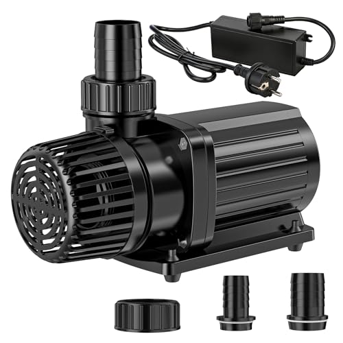 Gardray Eco Teichpumpe 8000L/H 80W, energiesparende Filterpumpe Hoherem Durchfluss, Bachlaufpumpe für Koiteiche, Umwälzpumpe, Gartenteichpumpe, Gartenteich für Süßwasser & Salzwasser