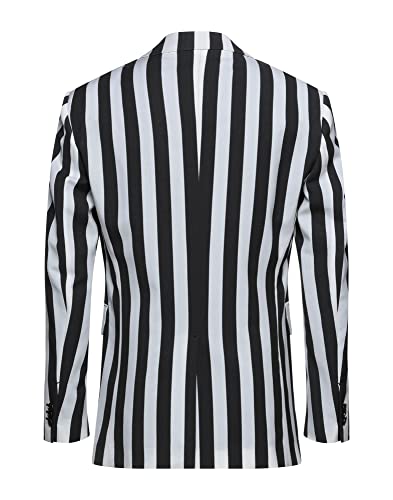 Men's Stripe Blazer Two-Button Tuxedos Jacket Cosplay Party Wedding Notch Lapel2