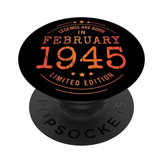 Cumpleaños Febrero 1945 Edición Limitada Regalo February PopSockets PopGrip Intercambiable