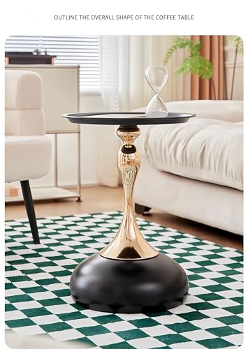 Table basse ronde en métal noir style italien rangement petits objets - 4
