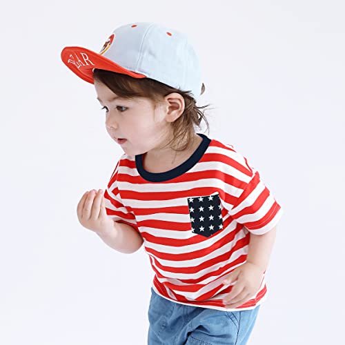 4th of July T-Shirt Toddler Boy Girl Fourth Star American Flag USA Patriotic Memorial Day Shirt Kid Independence Tee Top3