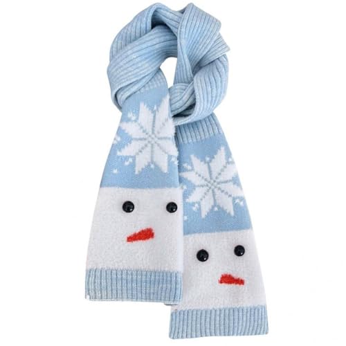 Ppmter Unisex Weihnachtsschal Weihnachts-schneemann-schals Winter-strickschal Wickeltuch Winter Warmer Strick-Langer Schal