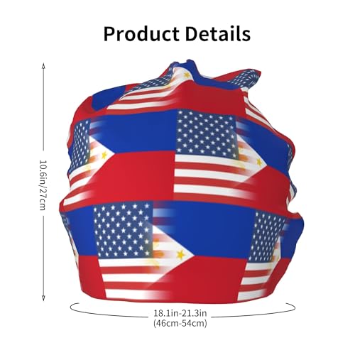 Philippines American Flag Children Hip Hop Knitted Hat Kids Elastic Leisure Knit Cap Warm Sleep Beanies Black2