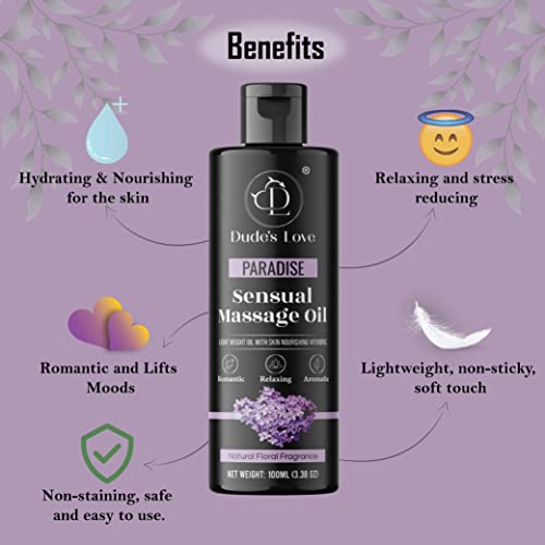 Organic - Edible Body Massage Oil Bundle Of 3 Vanilla, Berry & Floral Flavour - 10.14 Fl Oz / 3 #TOP4