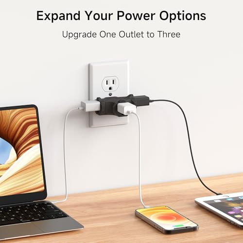 image for [UL Listed] Cable Matters 3-Pack 3 Way Plug Adapter 15A 1875W, 3 Prong