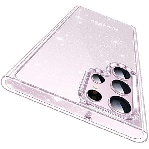 CASEKOO [Nie Vergilbung] Crystal Clear für Samsung Galaxy S23 Ultra Hülle 5G 2023 [Unzerstörbarer Militärschutz] Stoßfeste Handyhülle Dünn Transparent Slim Case S23 Ultra Cover 6,8 Zoll - Glitzer Cover