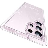CASEKOO Clear Glitter (Never Yellow) for Samsung Galaxy S23 Ultra case (8FT Military Drop Protection