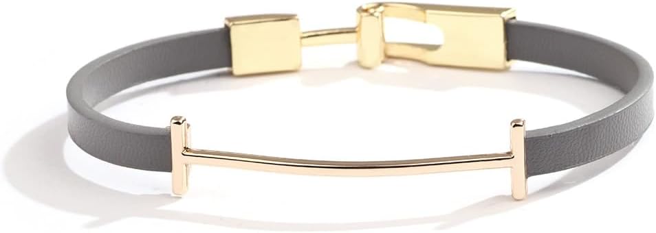 Leather Bracelets For Women Trendy, Man Gold Bangles Bracelet Initial I Cute Stackable Hand Chain Rubber Bands Elegatto Mother Jewelry Gift
