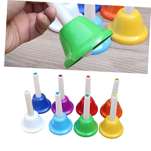ibasenice 8 Peças Sino De Percussão Sino De Jantar De Mão Sino De Mão De Aço Prateado Sino De Sala D