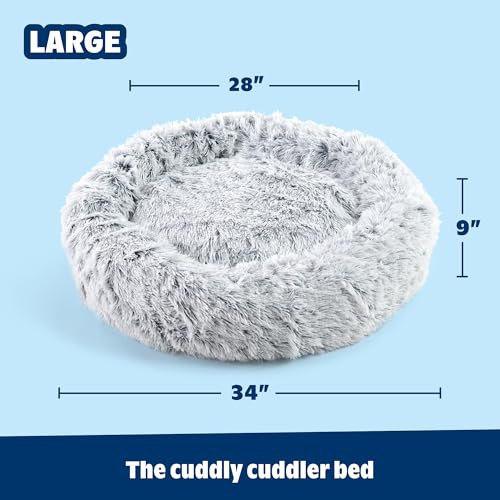 Barkbox Dog Bed, 2-in-1 Memory Foam Donut Cuddler Dog and Cat Bed, Calming Orthopedic Joint Relief Fur Crate Lounger for Pets, Machine Washable + Removable Cover, Waterproof Lining, Includes Toy by Barkbox - Image 3