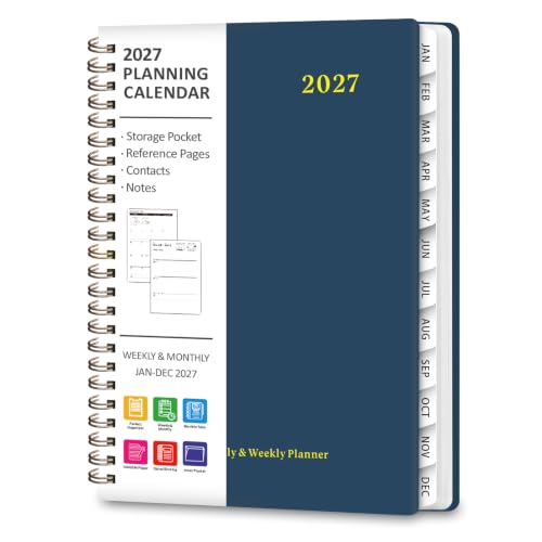 2027 Planner, Weekly and Monthly Calendar Planner Book, A5(6.3'' x 8.5'')