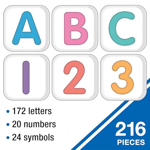Image of Carson Dellosa Crafty and Cool 216-Piece Bulletin Board Decorations, 3.5 inch Colorful Letters, Numbers, and Symbols for Party, Back to School Decorations, and Classroom Decor