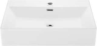 Swiss Madison Claire 24-Inch Rectangular Wall-Mount Ceramic Vessel Bathroom Sink, Glossy White