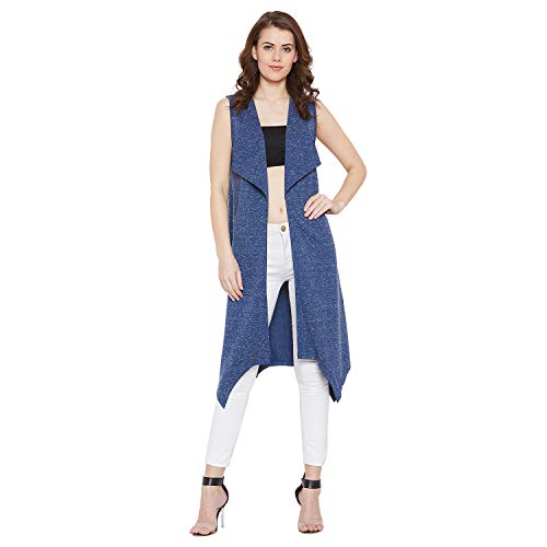 Image of HYPERNATION Women's Cotton Blend Shrug (Royal Blue Naps;)