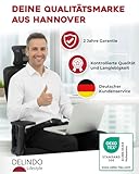 Delindo Lifestyle Beheizbare Bürostuhl Sitzauflage, 43x94 cm, Stuhlkissen für Gesäß und Rücken mit 3 Temperaturstufen, 2 Heizzonen, Schwarz