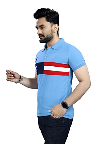 Image of Men's Cotton Embroidred Stretchable Polo T-Shirts Half Sleeves 250 GSM Cotton Regular Fit T-Shirt for Everyday Wear