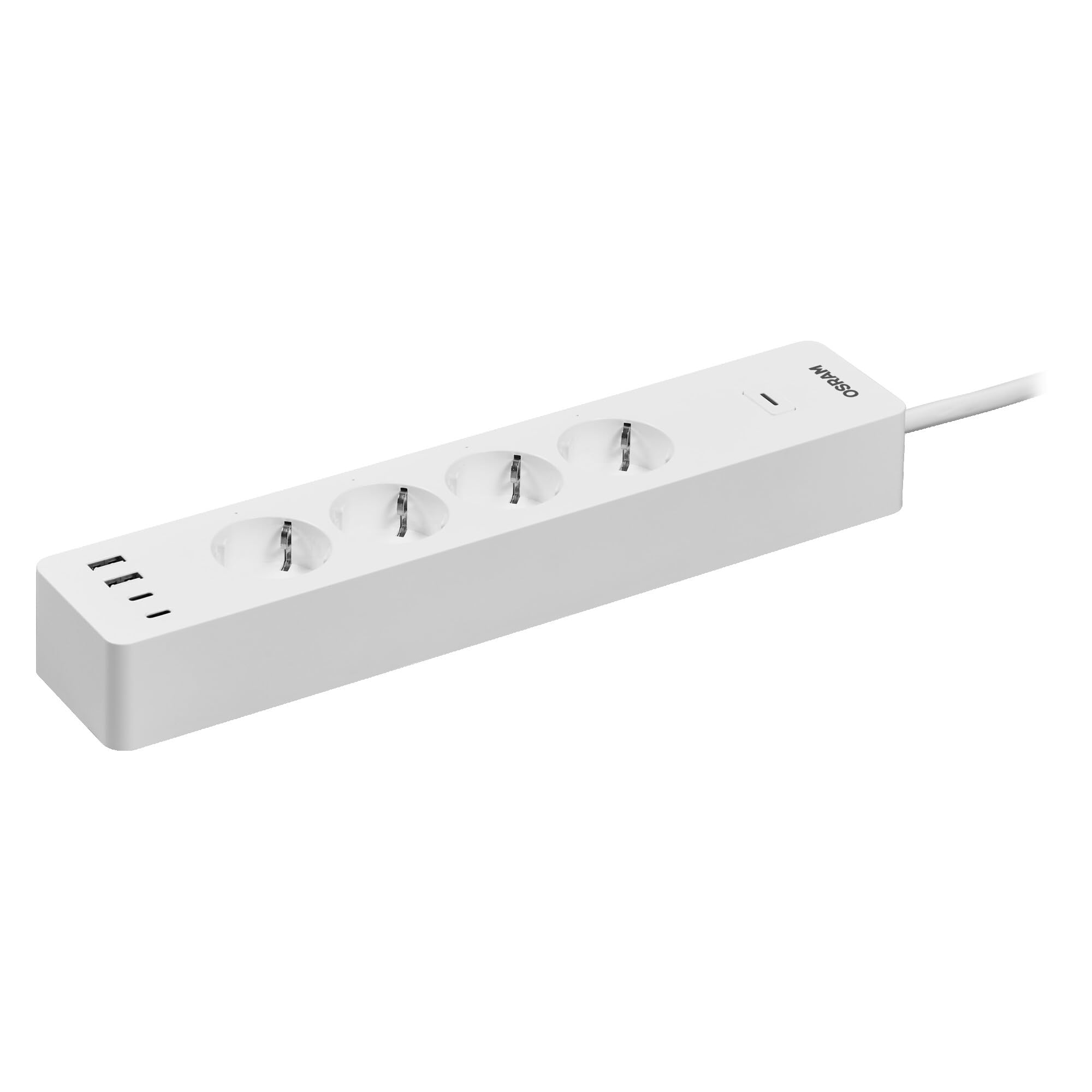 Ciabatta multipresa OSRAM SMART+Wifi Smart WiFi EU-EU a 4 vie con porte USB intelligenti, protezione IP20, per integrare i dispositivi nella casa intelligente