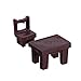 Produktbild Kentop Miniature Garden Ornament Kleiner Holzstuhl und Holztisch Micro Landschaft Deko Puppenhaus Micro Landschaft Puppenhausmöbel Deko,1 Set,Zufällige Farbe