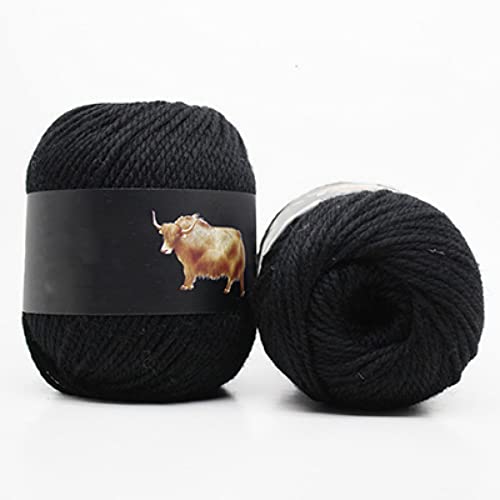 Yarn Hand Knitting Yarn Worsted Middle Thick Thread Blended Soft Merino Wool Yarn Yak Cashmere for Hand Knitting 3.5 mm Crochet Needle 100g/ball(Number 12)