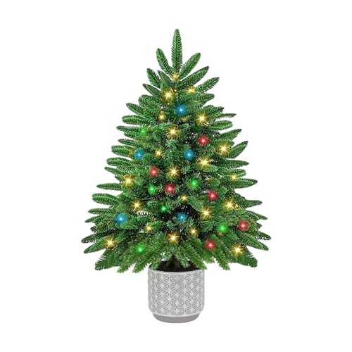 Kleiner Weihnachtsbaum 60 cm, 100 % PVC Spritzguss Mini Künstlicher...