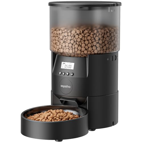 Espelho Automatic Cat Food Dispenser: Automatic Cat Feeder- 3L Timed Pet Feeder for Cat and Small Medium Dog| Auto Cat Feeder Dispenser Freshness Dry Food with Voice Record- 1-6 Meals Portion Control