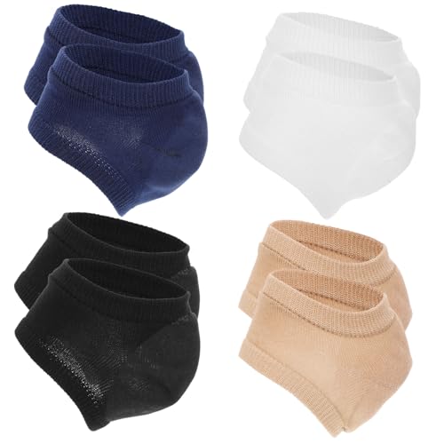 Didiseaon Heel Socks Gel Inserts 4 Pairs Toe Topper Socks for Breathable Moisturizing