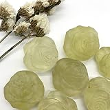 FACSER Naturalny kryształ szorstki okaz uzdrowiony naturalny żółty kryształ cytryn róża w kształcie kwiatu rzeźbione ręcznie kryształowe klejnoty prezenty naturalne i kryształy jako prezent