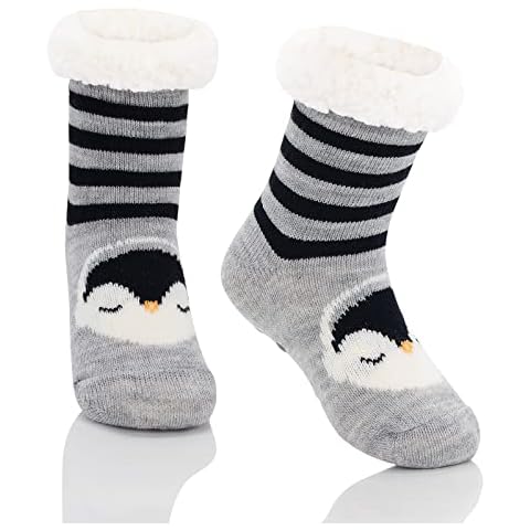 PONCEAU Kids Fluffy Non-slip Christmas Socks Cover