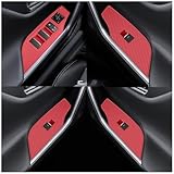Temmis 4PCS Car Door Window Switch Panel Cover for Toyota 2020-2025 RAV4 / RAV-4 / Wildlander, Auto Interior Decor Accessories Armrest Trim Silicone Style Kit-Red
