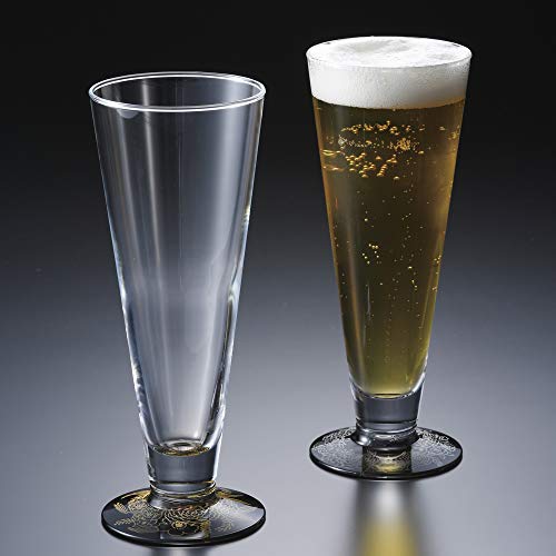 Set de 2 vasos Pilsner decorados dorado y plata miniatura 2