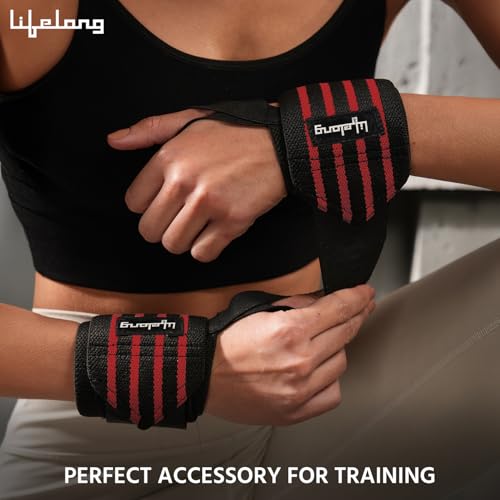 Image of Lifelong Wrist Supporter for Gym /Workout | Adjustable Wrist Band w /Thumb Loop & Velcro Strap for Stability, Injury Prevention, Strength Training | Wrist Strap for Gym | Gym Accessories for Men & Women