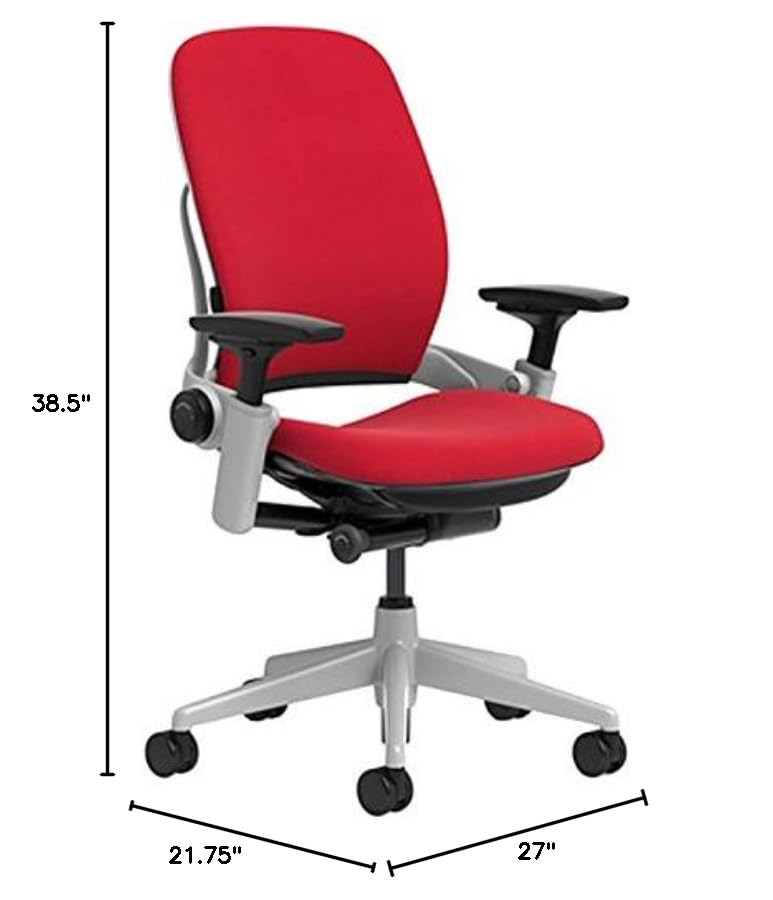 Image of Steelcase Leap Chair with Platinum Base & Hard Floor Caster, Rouge