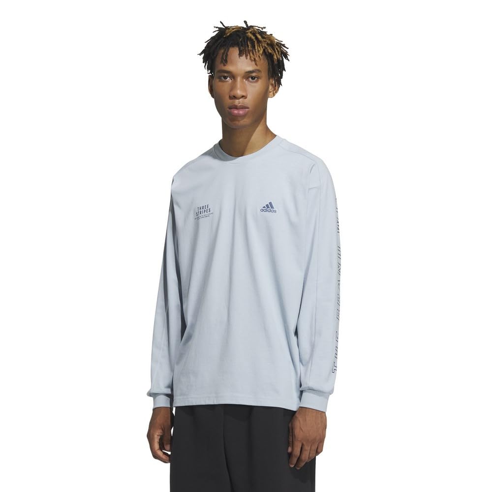 adidas ホワイト ブルー 長袖シャツ M Amazon | [アディダス] 長袖 Tシャツ ワーディング ルーズ