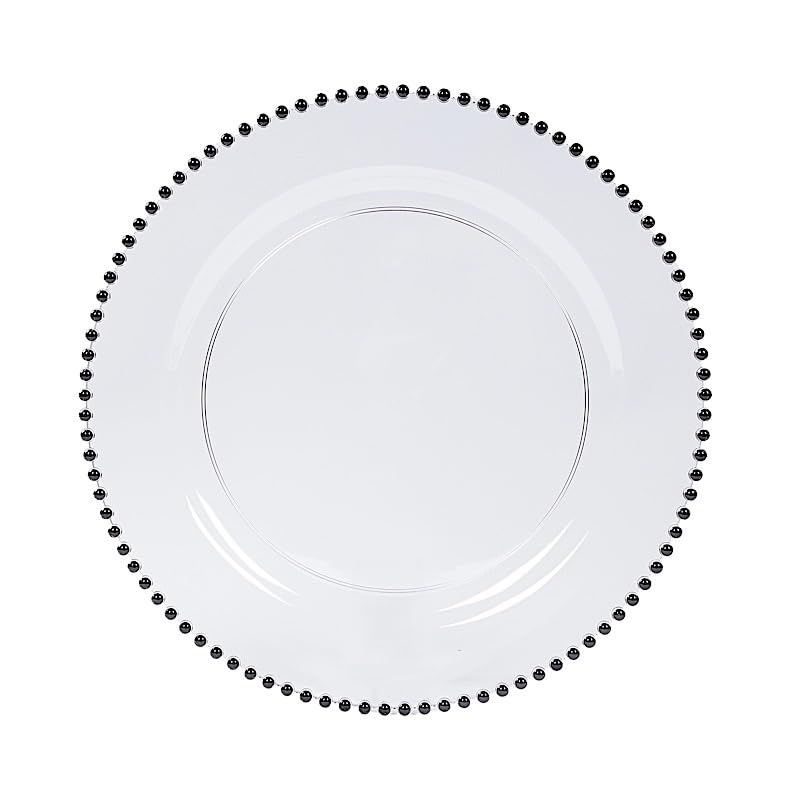 Platos Cargadores Redondos 13 in BalsaCircle Clear Black miniatura 1