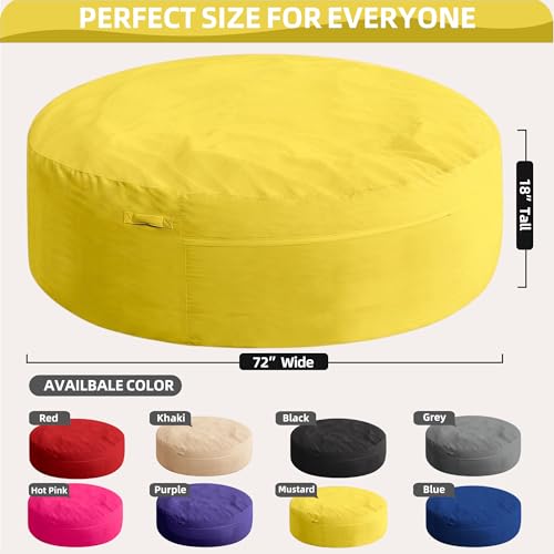 Image of HABUTWAY XX-Large Bean Bag Chair: Giant 7' Memory Foam Furniture Bean Bag Chairs for Adults with Microfiber Cover 7Ft (Mustard)